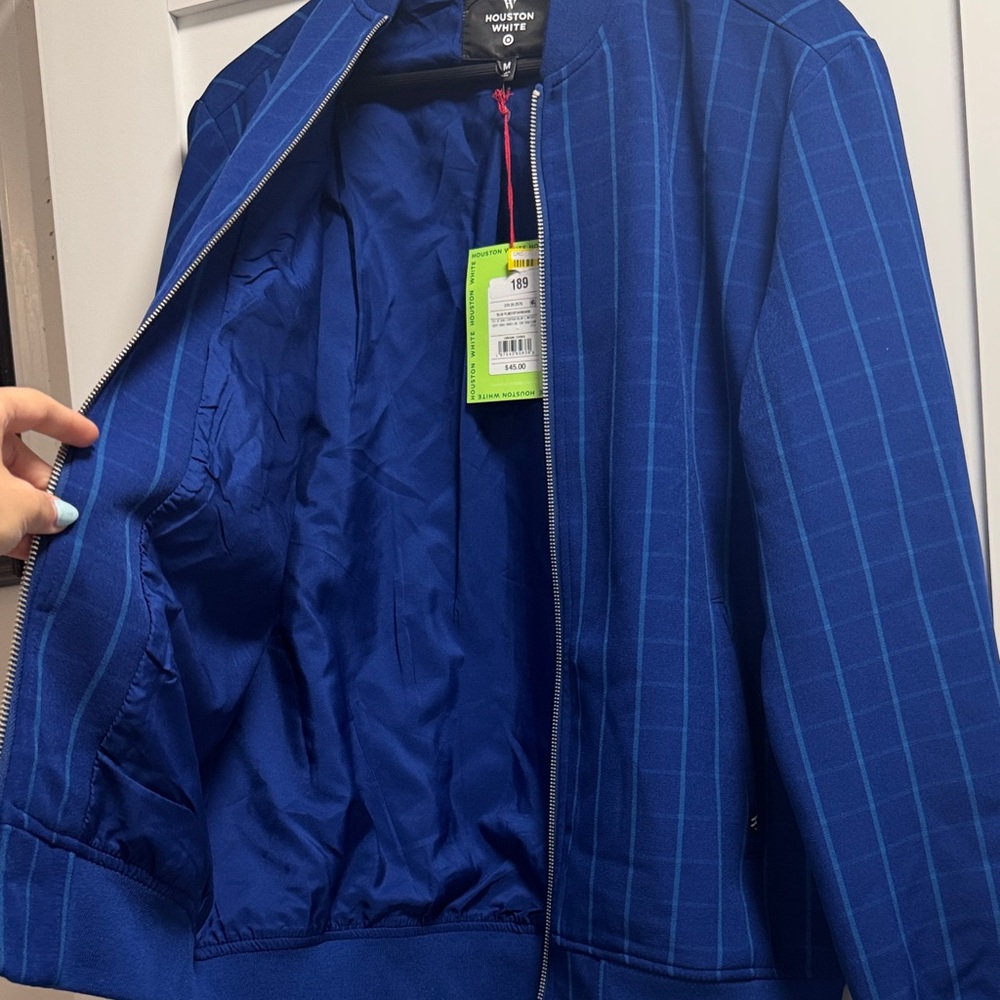 Houston White Blue Checkered men’s Jacket - Picture 5 of 7